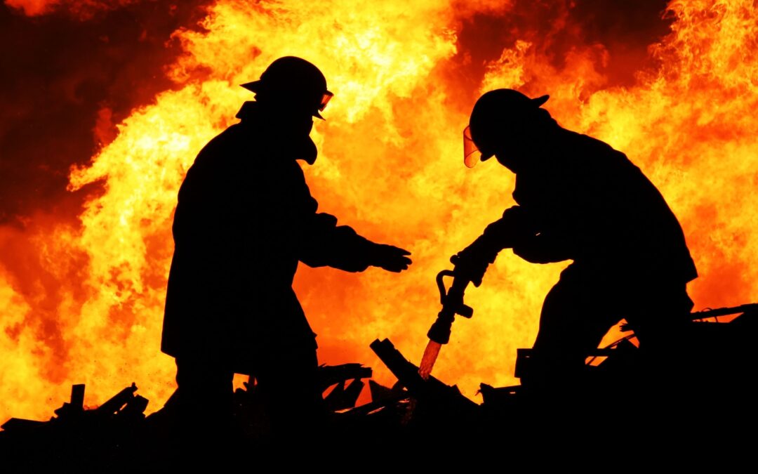 Firemen fighting a fire