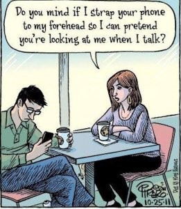 cartoon about phone usage
